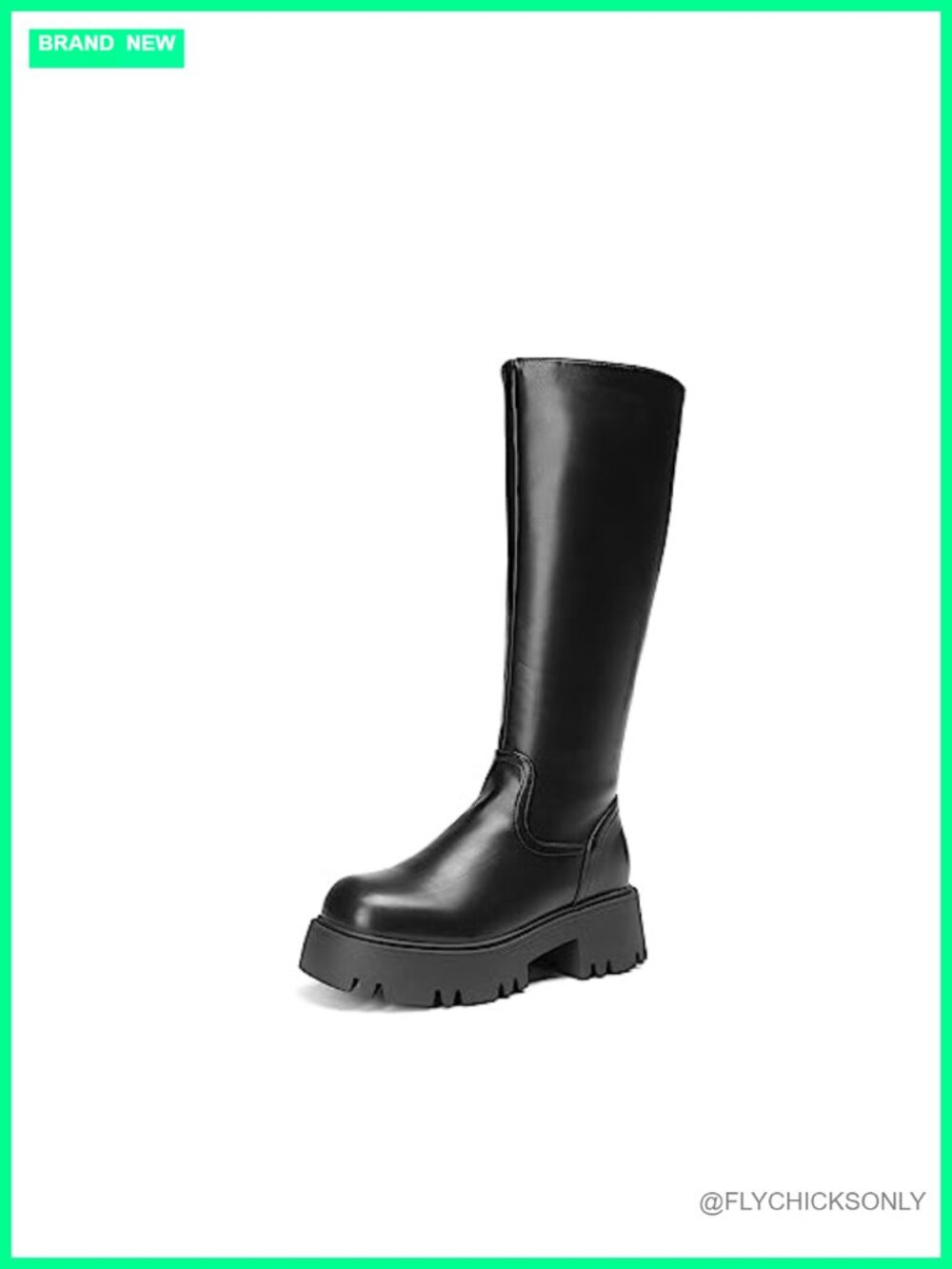 DREAM PAIRS Women's Knee High Platform Chunky Boots Faux Leather Lug Sole